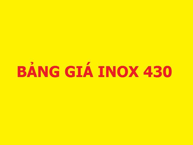 Bảng giá inox 430 mới nhất quý 4 năm 2022